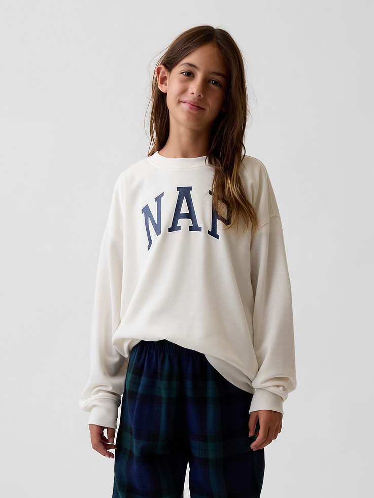 Image 4 de 6, Chandail en coton ouaté de pyjama à logo NAP en matière recyclée pour Enfant
