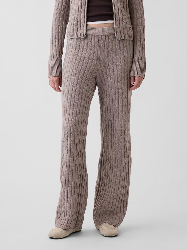 Image 2 of 6, CashSoft Cable-Knit Sweater Pants