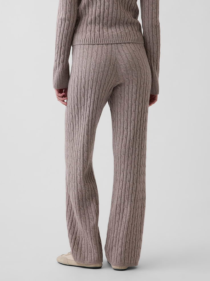 Image 4 of 6, CashSoft Cable-Knit Sweater Pants