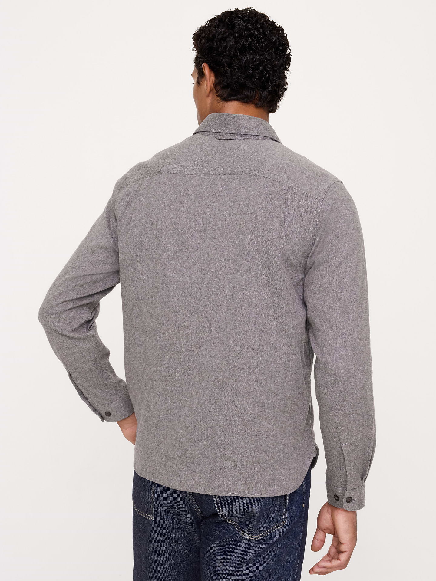 Image 3 of 8, Lightweight Brushed Flannel Shirt