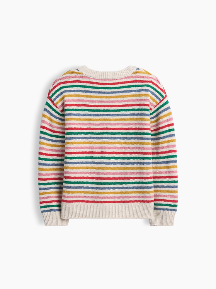 Image 3 of 4, Baby & Toddler CashSoft Happy Stripe Sweater