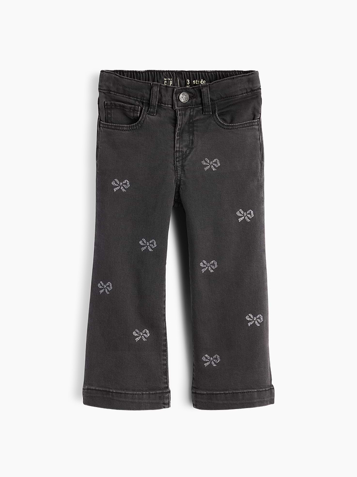 Image 2 of 4, Baby & Toddler Sparkle Bow Stride Jeans