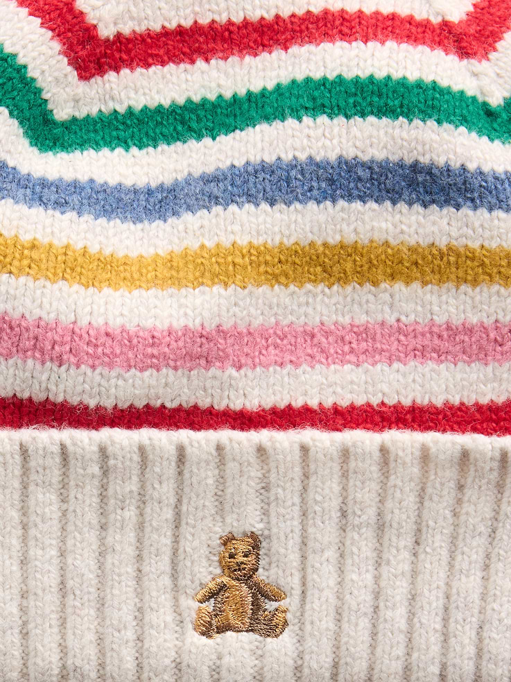 Image 2 of 2, Baby & Toddler CashSoft Happy Stripe Beanie & Mittens Set
