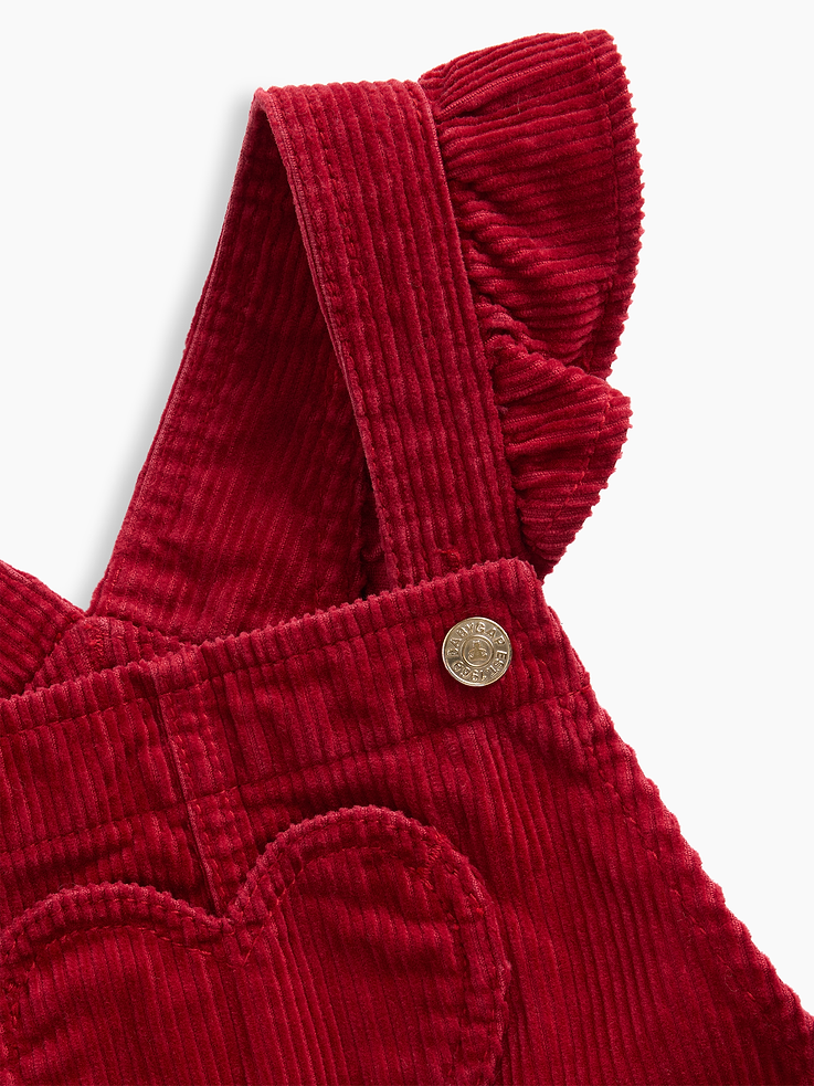 Image 4 of 4, Baby & Toddler Corduroy Heart Horseshoe Overalls