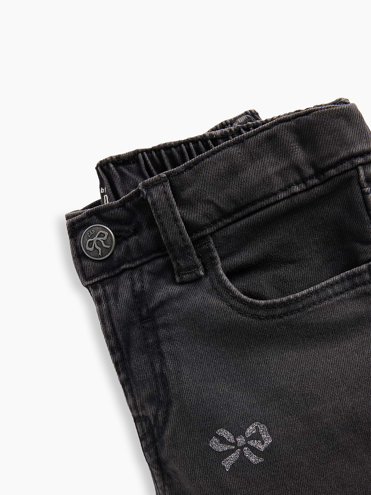 Image 4 of 4, Baby & Toddler Sparkle Bow Stride Jeans