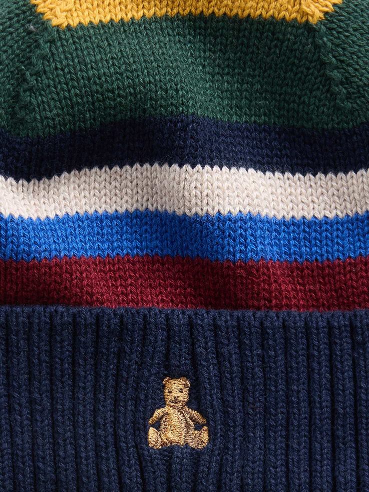 Image 2 of 2, Baby & Toddler CashSoft Happy Stripe Beanie & Mittens Set