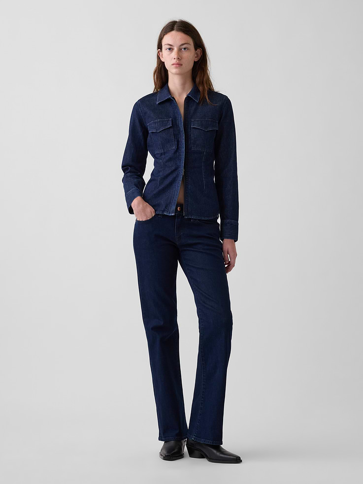 Image 2 of 5, Denim Fitted Utility Shirt