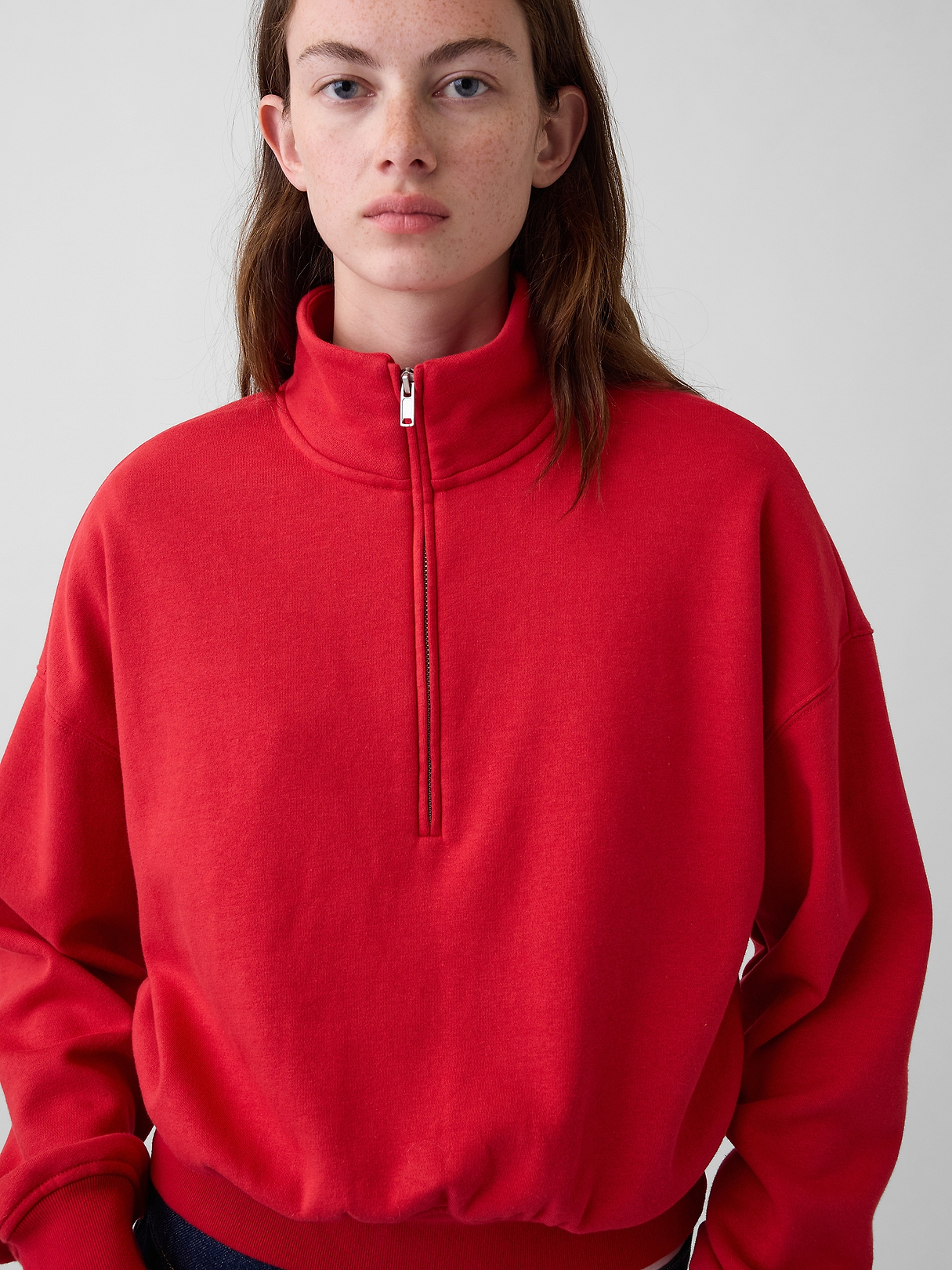 nude vintage キルトトップス VintageSoft Oversized Half-Zip Wedge Pullover | Gap