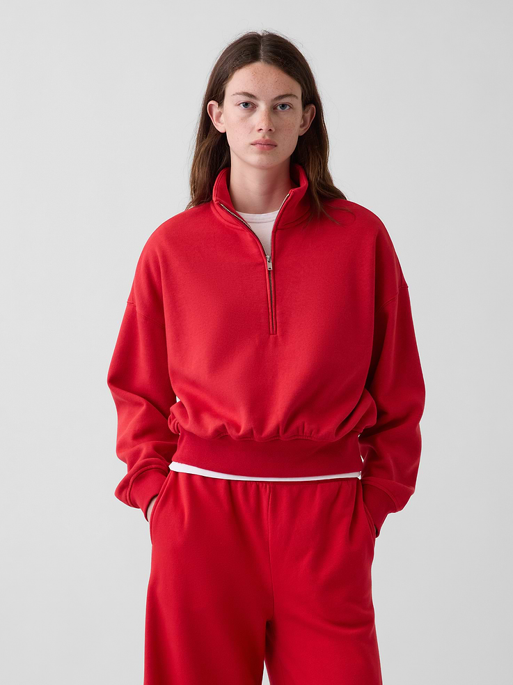 Image 5 of 6, VintageSoft Oversized Half-Zip Wedge Pullover