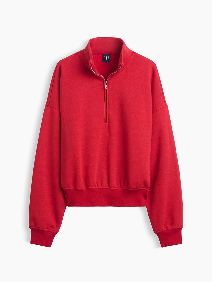 Image 6 of 6, VintageSoft Oversized Half-Zip Wedge Pullover