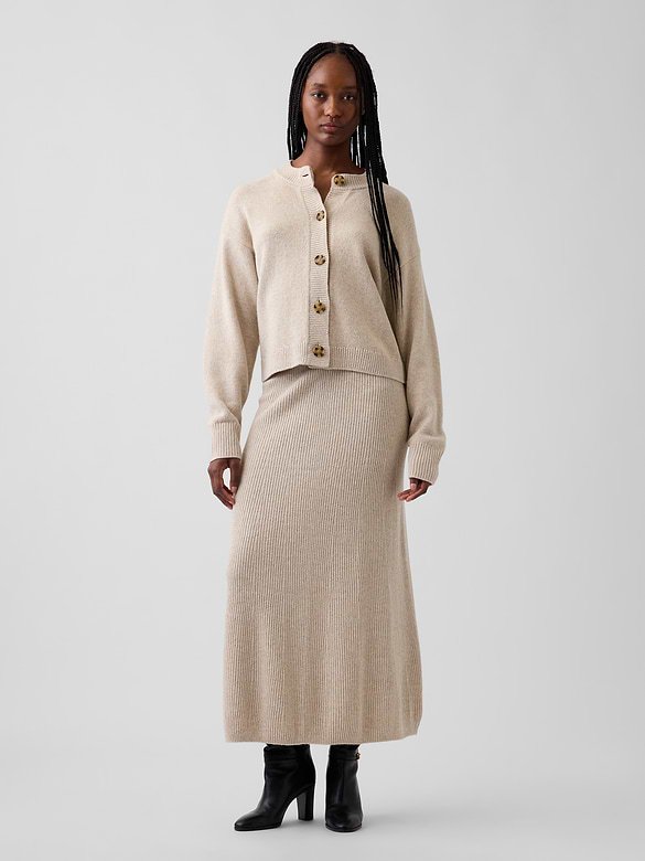 CashSoft Rib Sweater Maxi Skirt