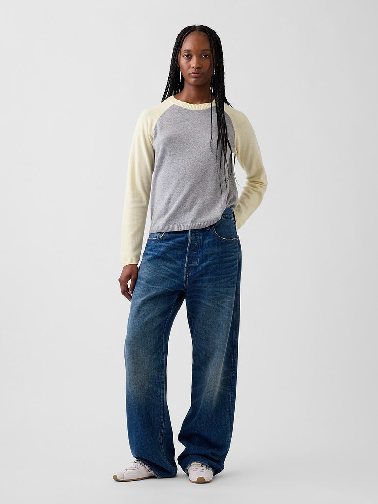 Image 2 of 5, CashSoft Raglan Sweater