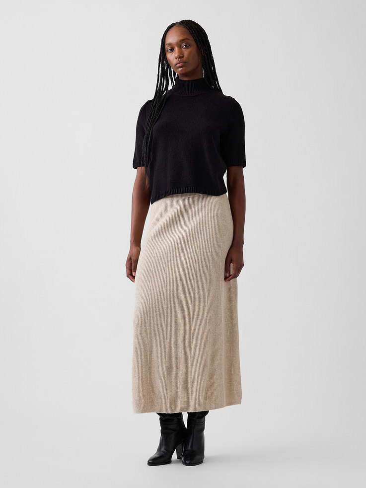 Image 5 of 6, CashSoft Rib Sweater Maxi Skirt
