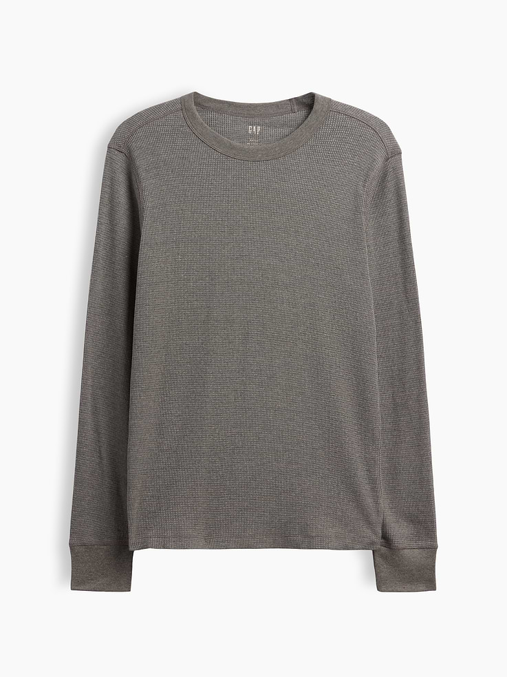 Image 3 of 3, Waffle-Knit Crewneck T-Shirt
