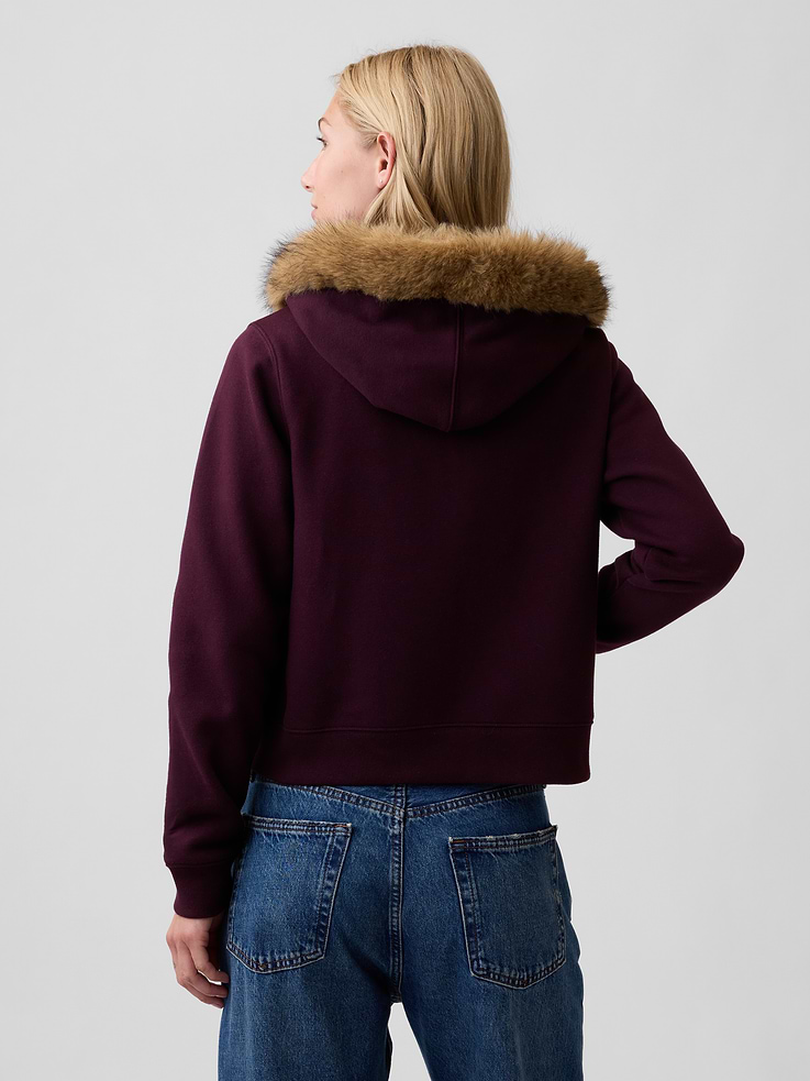Image 2 of 5, Gap 1969 Cropped Logo Zip Hoodie