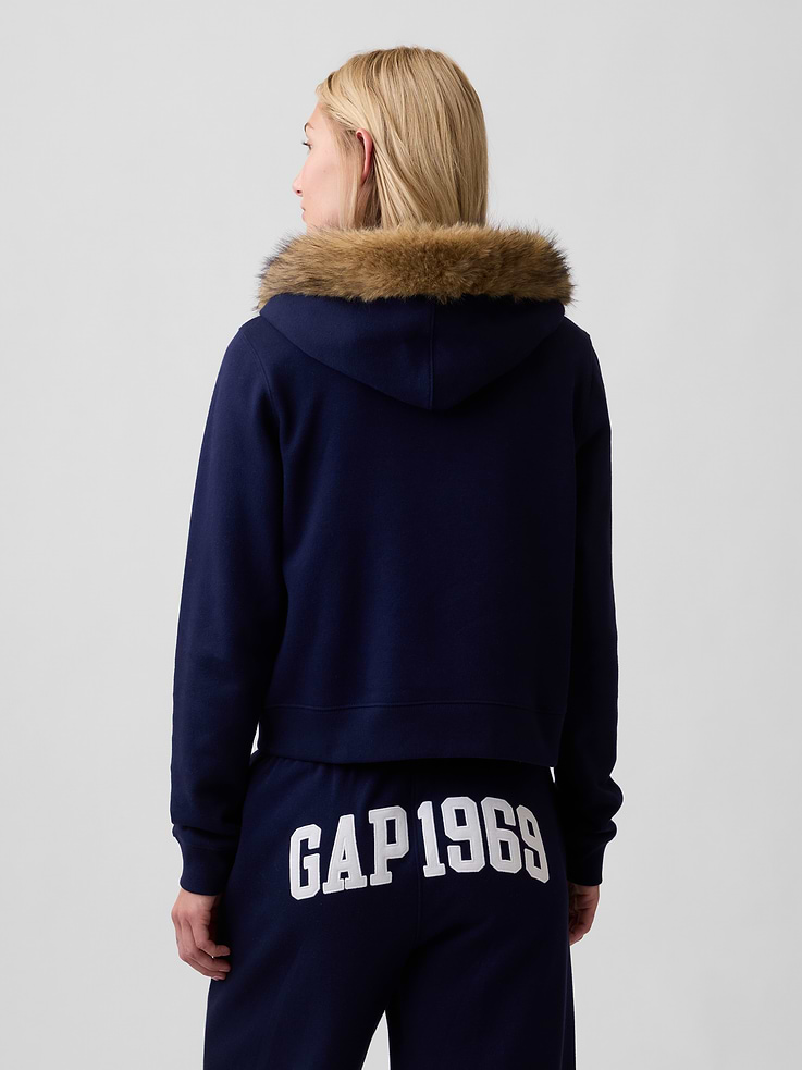 Image 2 of 5, Gap 1969 Cropped Logo Zip Hoodie