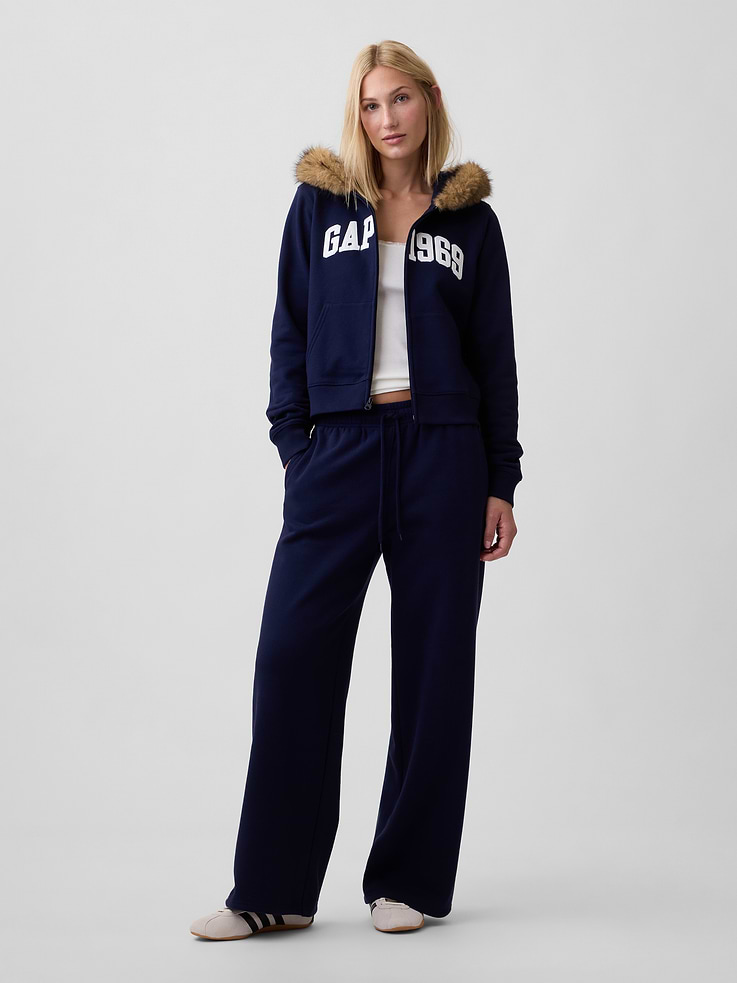 Image 3 of 5, Gap 1969 Cropped Logo Zip Hoodie