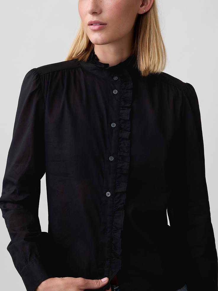 Image 4 of 5, Voile Ruffle Shirt