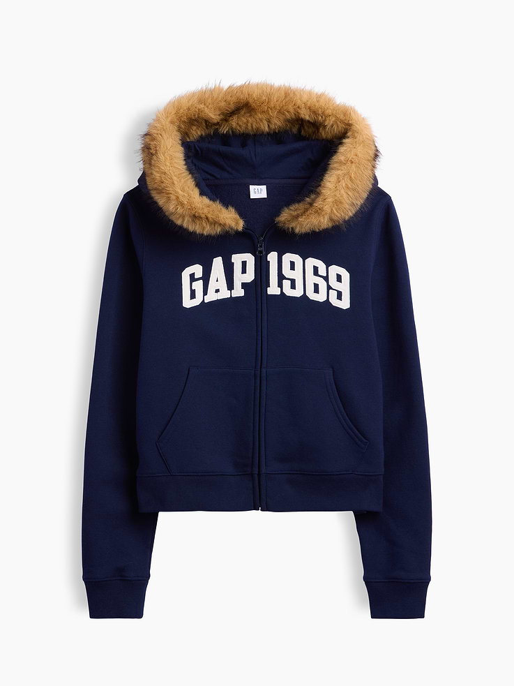 Image 5 of 5, Gap 1969 Cropped Logo Zip Hoodie