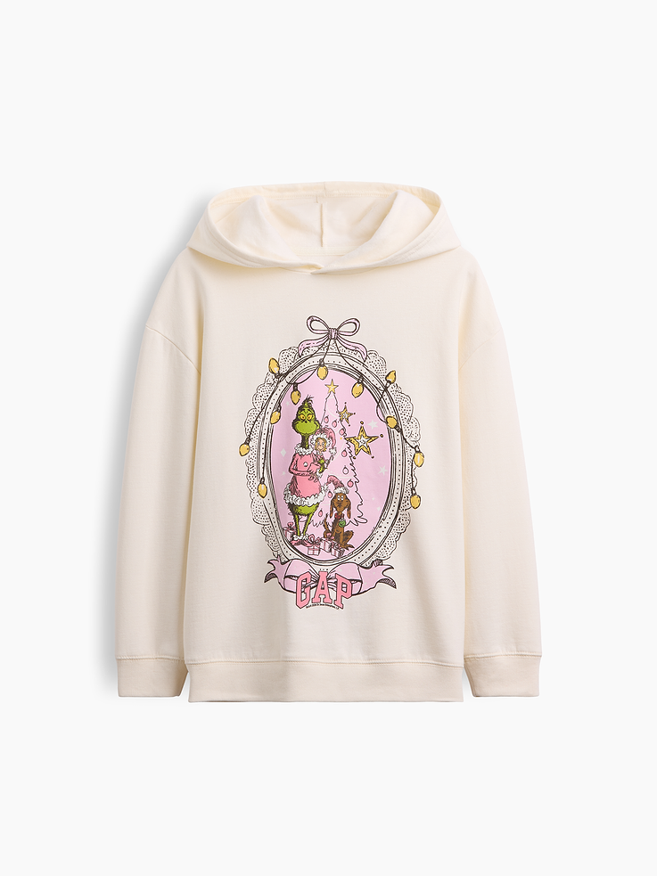 Image 1 of 3, Soft, comfy fleece., Dropped shoulder, long sleeves with banded cuffs., Hood., Graphic at front., Banded hem., Product #1189233