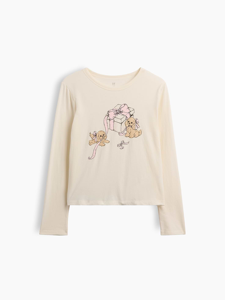 Image 1 of 3, Soft jersey knit., Long sleeves., Crewneck., Graphic at front., This product was made in a factory that invests in gender equity and women’s empowerment through RISE. Learn more at, Product #1188946