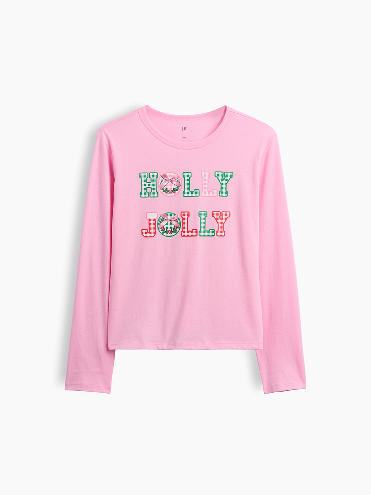 Image 1 of 3, Soft jersey knit., Long sleeves., Crewneck., Graphic at front., This product was made in a factory that invests in gender equity and women’s empowerment through RISE. Learn more at, Product #1188946