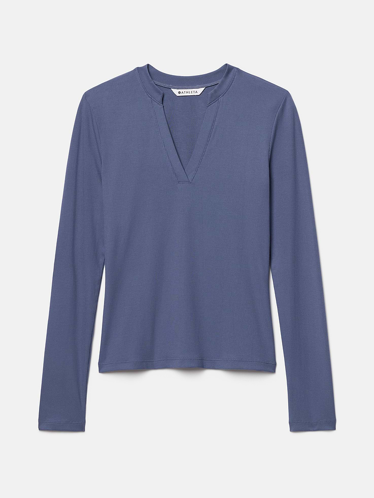 Image 6 of 6, Signature Rib V-Neck Top