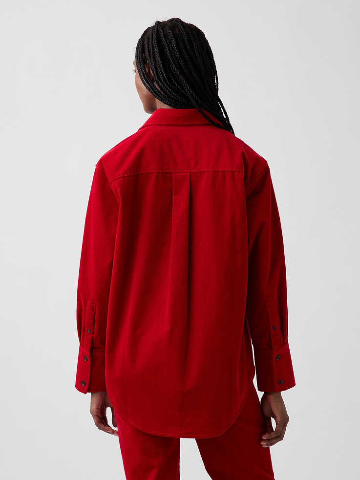 Image 3 de 5, Chemise ample en velours côtelé