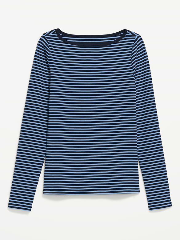Snug Long-Sleeve Boatneck T-Shirt