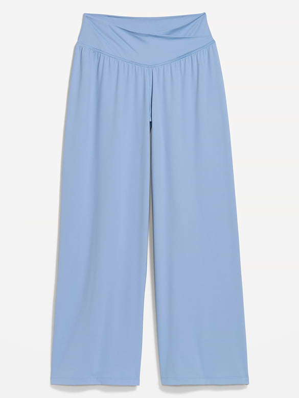 Crossover-Waist StudioSmooth Wide-Leg Pants