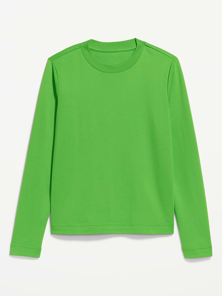 Image 1 of 6, rib-knit crew neck, long sleeves, Product #909493