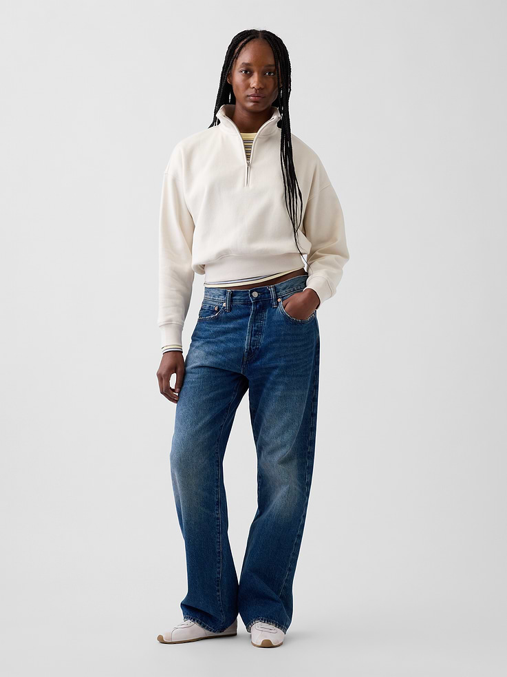 Image 2 of 6, VintageSoft Oversized Half-Zip Wedge Pullover