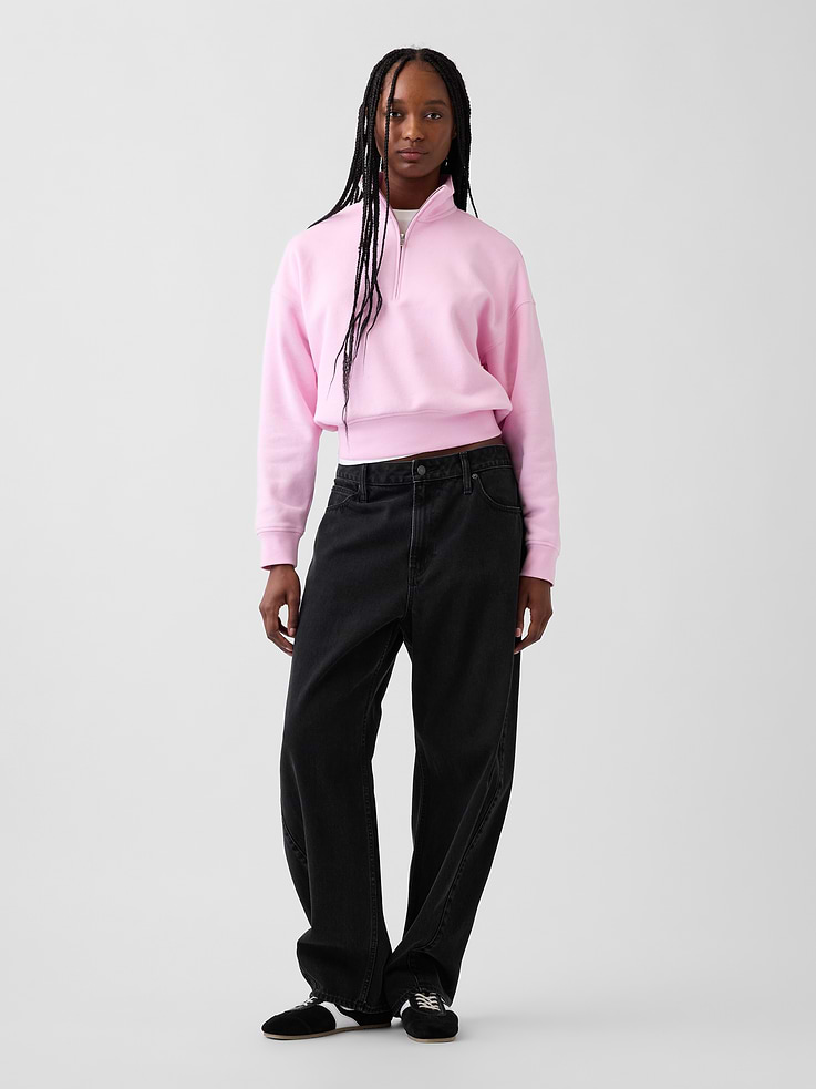 Image 2 of 7, VintageSoft Oversized Half-Zip Wedge Pullover