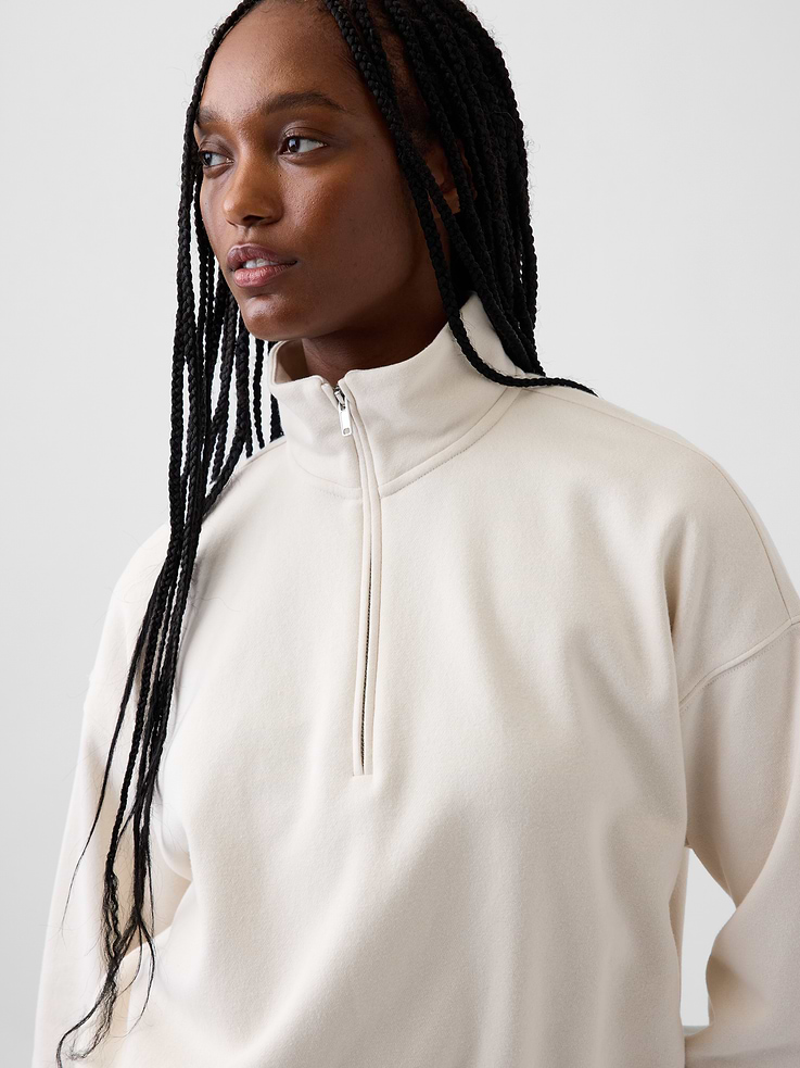 Image 4 of 6, VintageSoft Oversized Half-Zip Wedge Pullover
