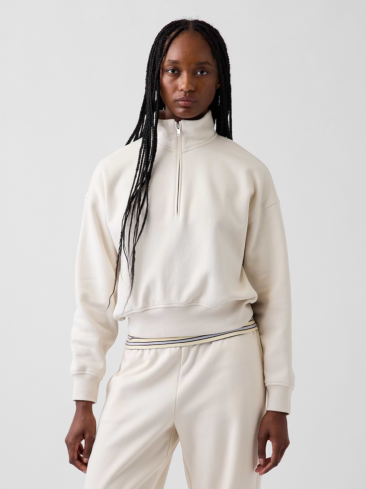 Image 5 of 6, VintageSoft Oversized Half-Zip Wedge Pullover