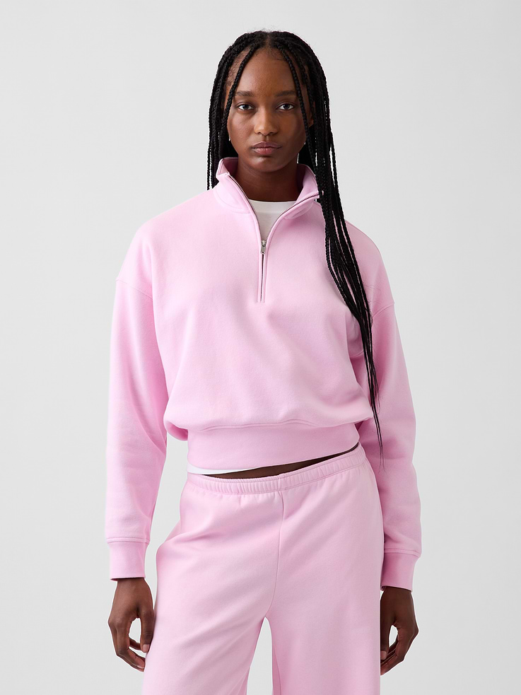 Image 6 of 7, VintageSoft Oversized Half-Zip Wedge Pullover
