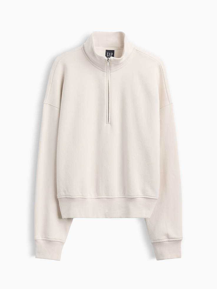 Image 6 of 6, VintageSoft Oversized Half-Zip Wedge Pullover