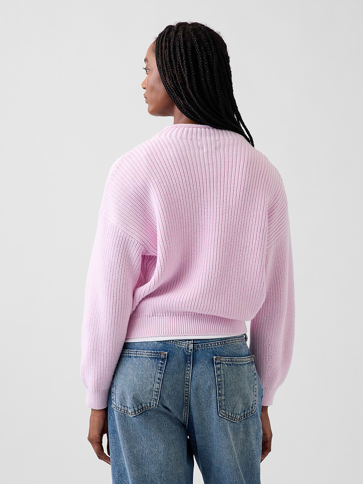 Image 3 of 5, 100% Cotton Oversized Rollneck Sweater
