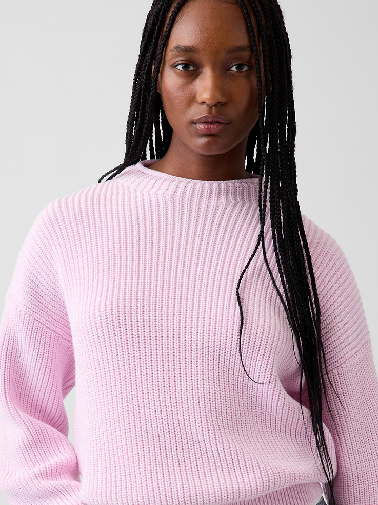 Image 4 of 5, 100% Cotton Oversized Rollneck Sweater