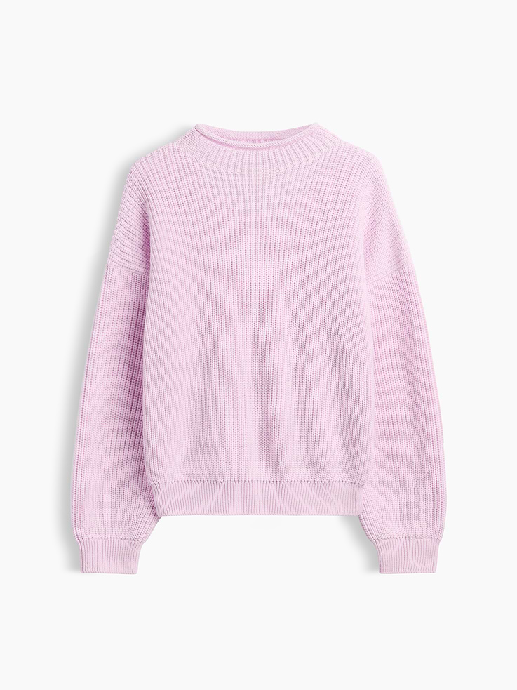 Image 5 of 5, 100% Cotton Oversized Rollneck Sweater