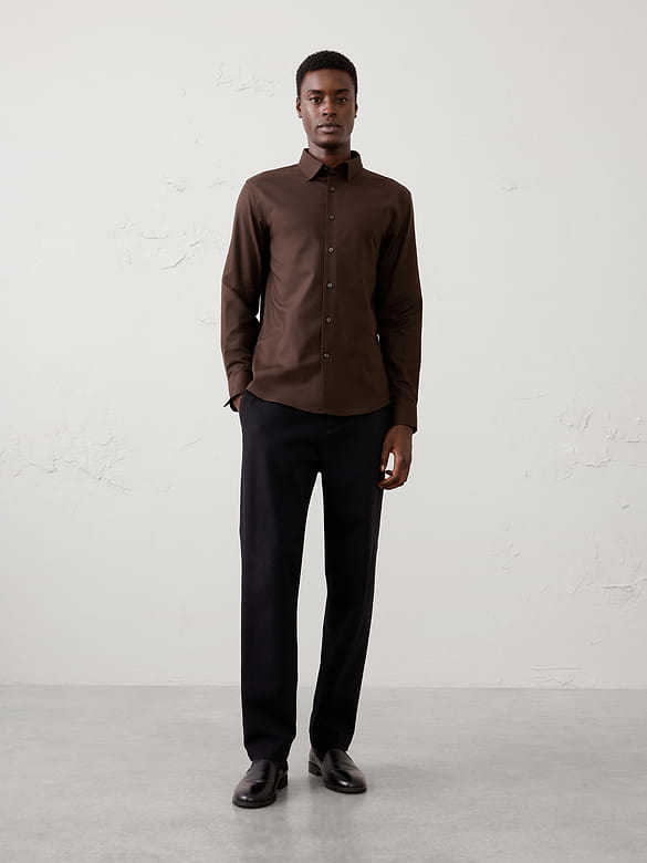 Slim-Fit Untucked Dress Shirt
