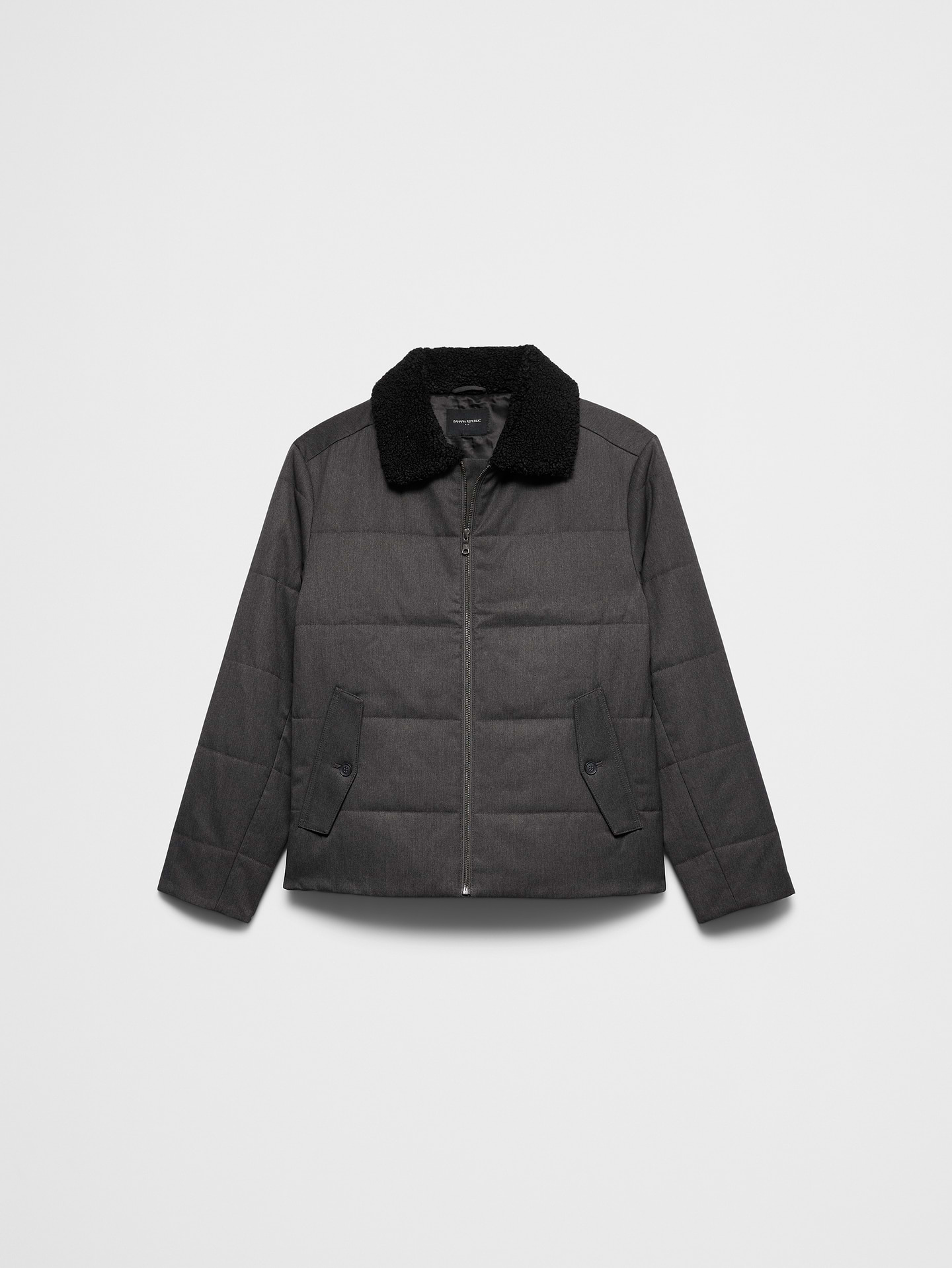 Image 4 of 4, Sherpa Collar Puffer Jacket