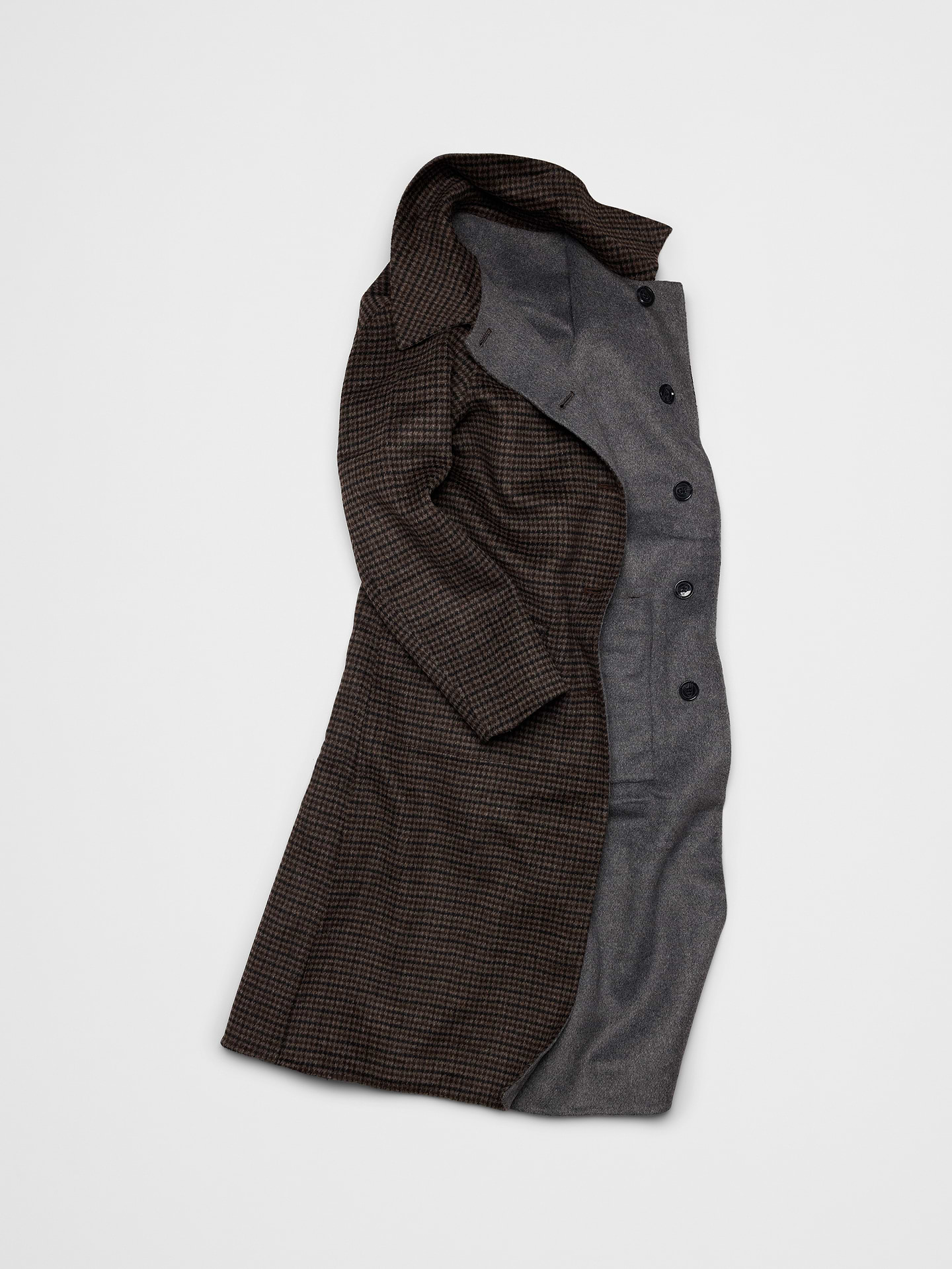 Image 4 of 8, Polyester-Wool Blend Reversible Double Face Coat