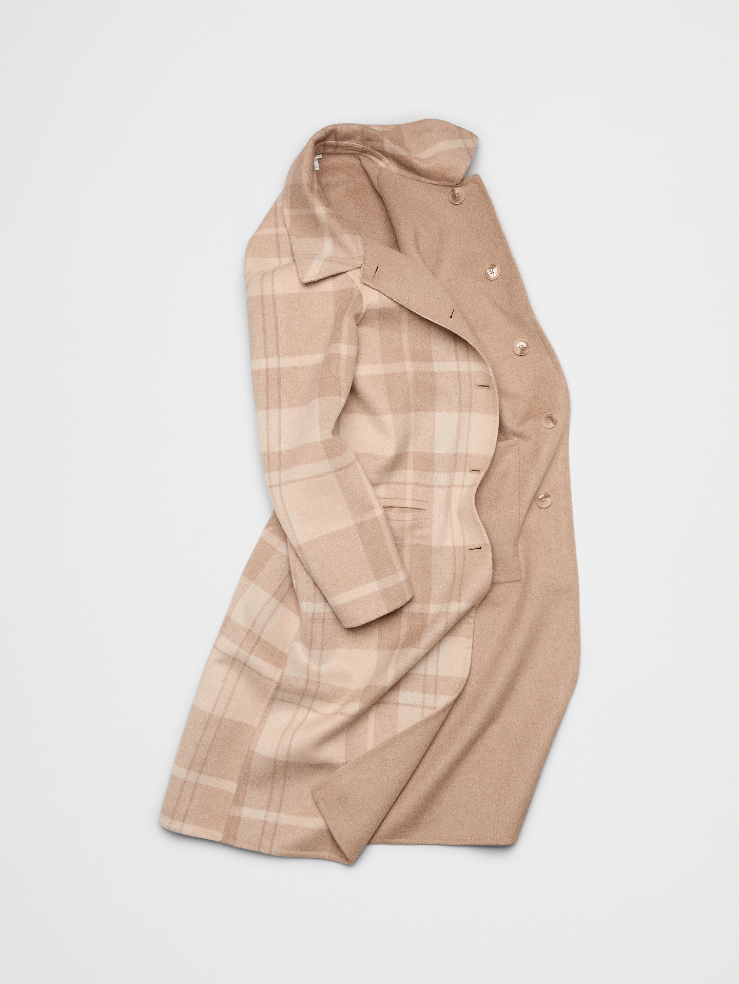 Image 8 of 8, Polyester-Wool Blend Reversible Double Face Coat