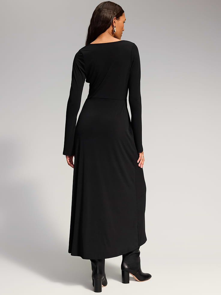 Image 2 of 10, The Occasion by Old Navy Long-Sleeve Tie-Front Maxi Dress