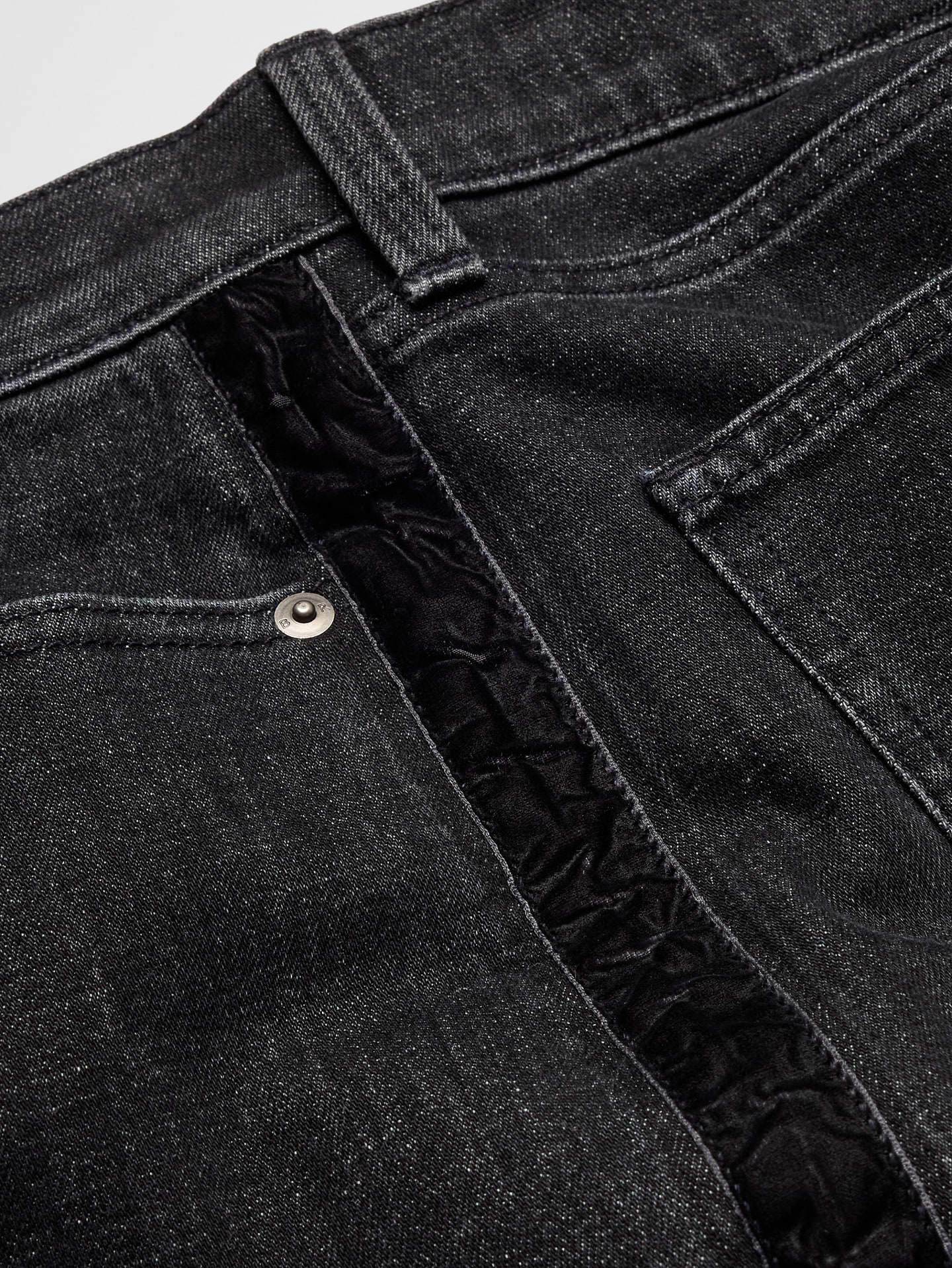 Image 5 of 5, Straight-Fit High-Rise Velvet Side-Stripe Jean