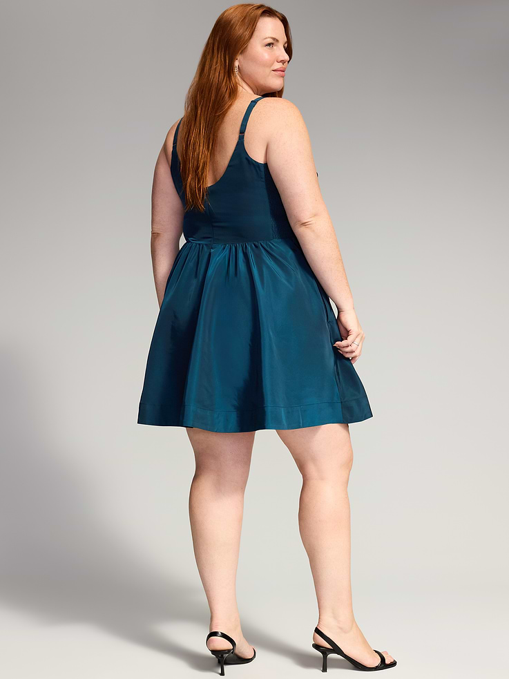 Image 10 of 10, The Occasion by Old Navy Sleeveless Fit and Flare Taffeta Mini Dress