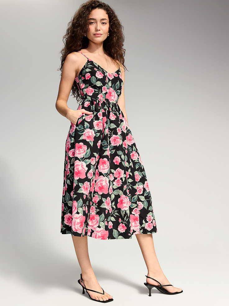 Image 3 of 9, The Occasion by Old Navy Sleeveless Fit and Flare Midi Dress