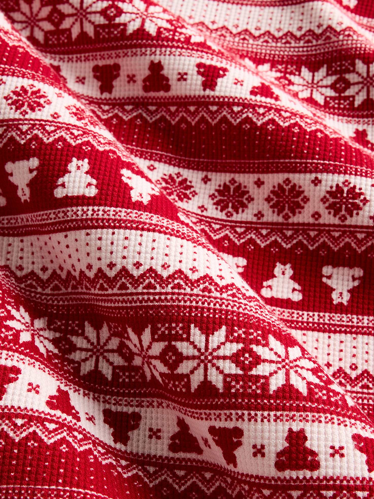 Image 3 de 4, Haut de pyjama henley en tricot gaufré