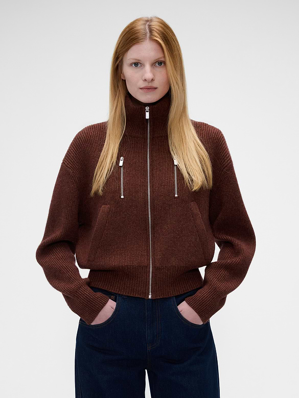 Gap × Victoria Beckham Wool-Cashmere Zip Sweater